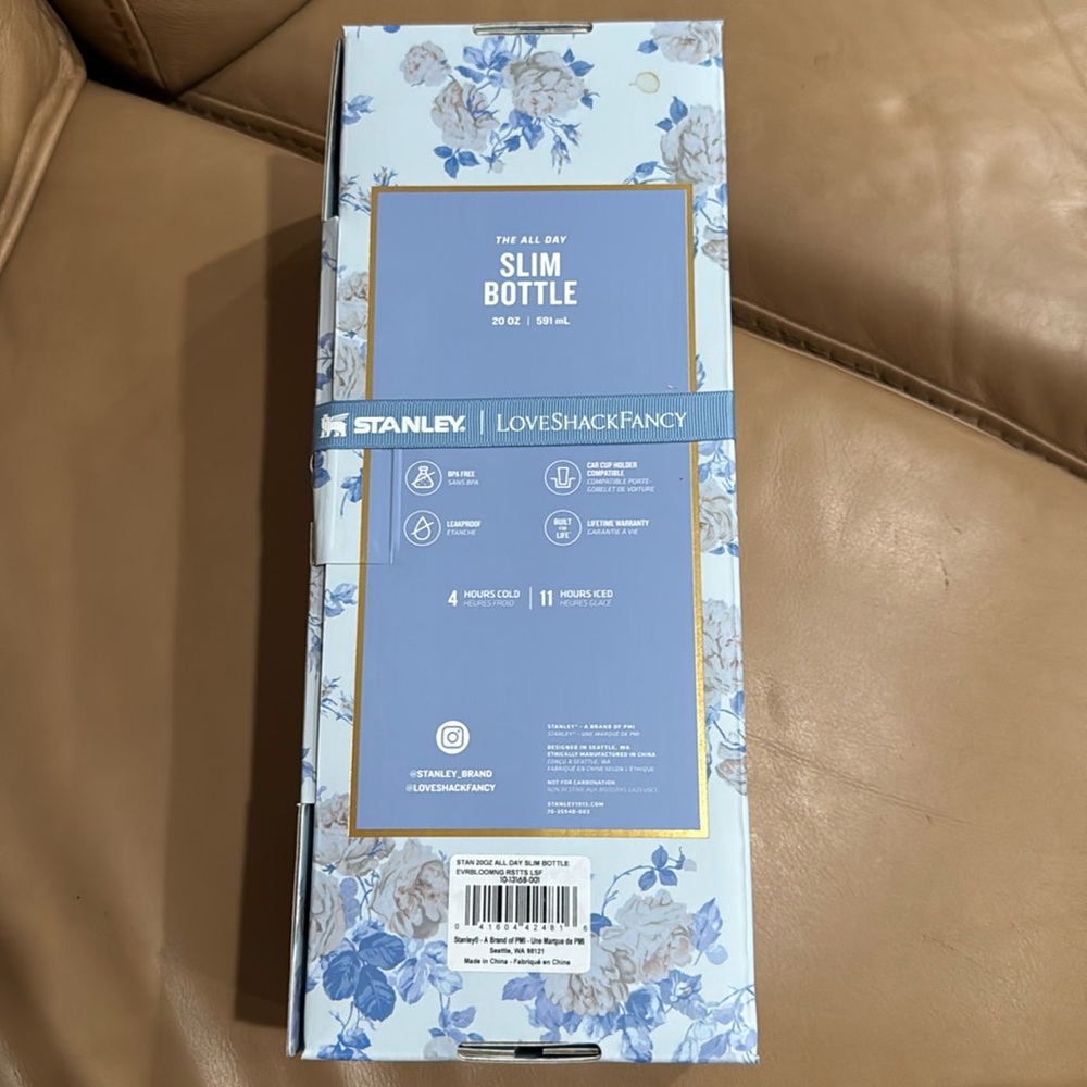 Stanley x LoveShackFancy 20 oz slim bottle